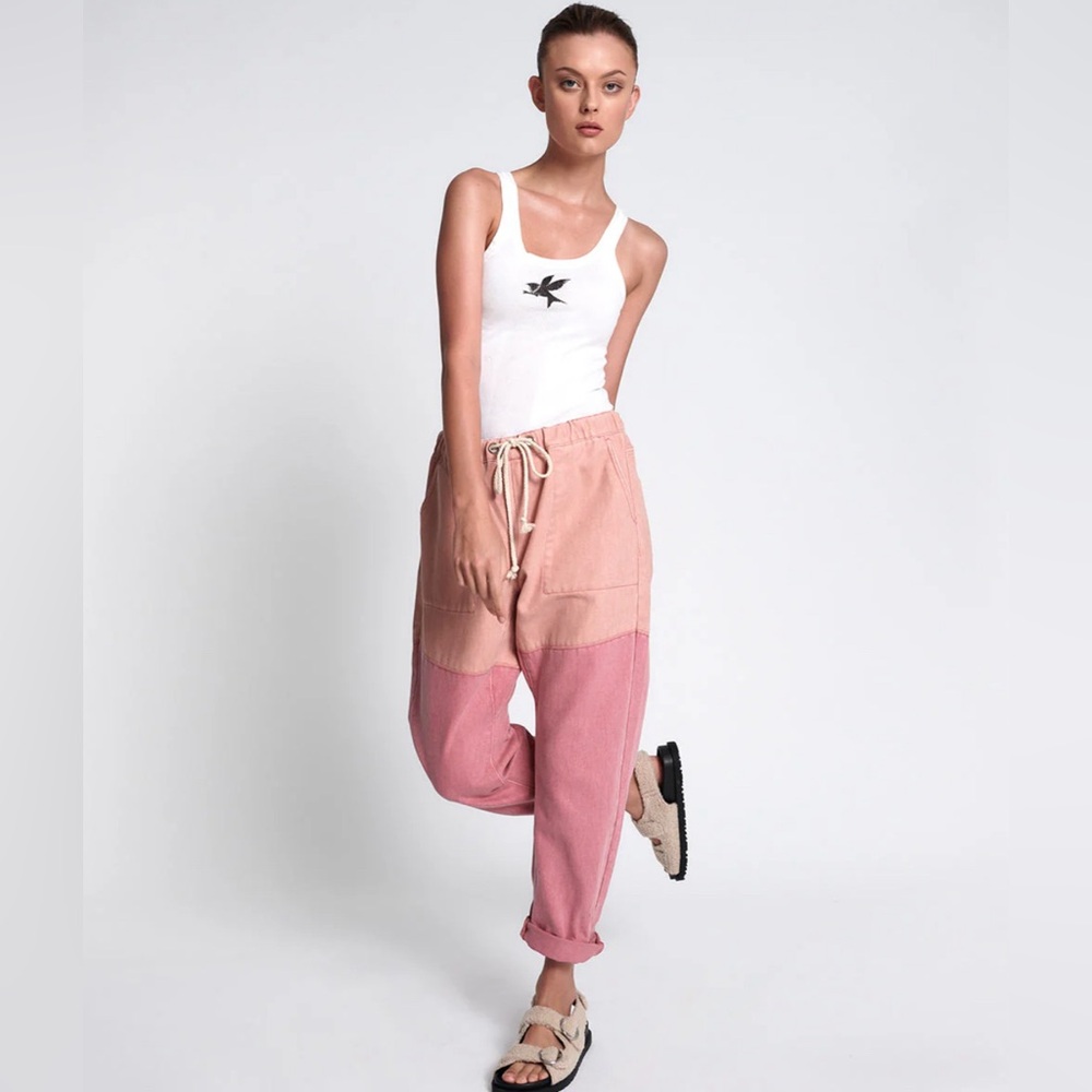 One Teaspoon Shabbies Drawstring Boyfriend Jeans in Envious Pink Small